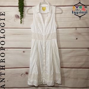 Anthro Maeve Button Down Sleeveless Summer Dress 6